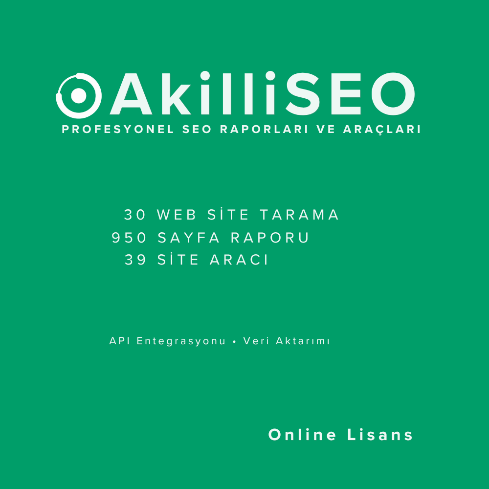 30 Web Sitesi SEO Raporu (950 Sayfa) - 1 Aylık Lisans