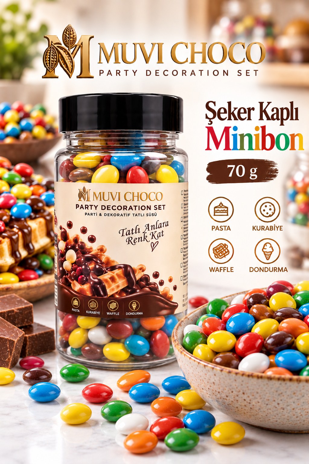 MUVI CHOCO ŞEKER KAPLI MİNİBON 70G