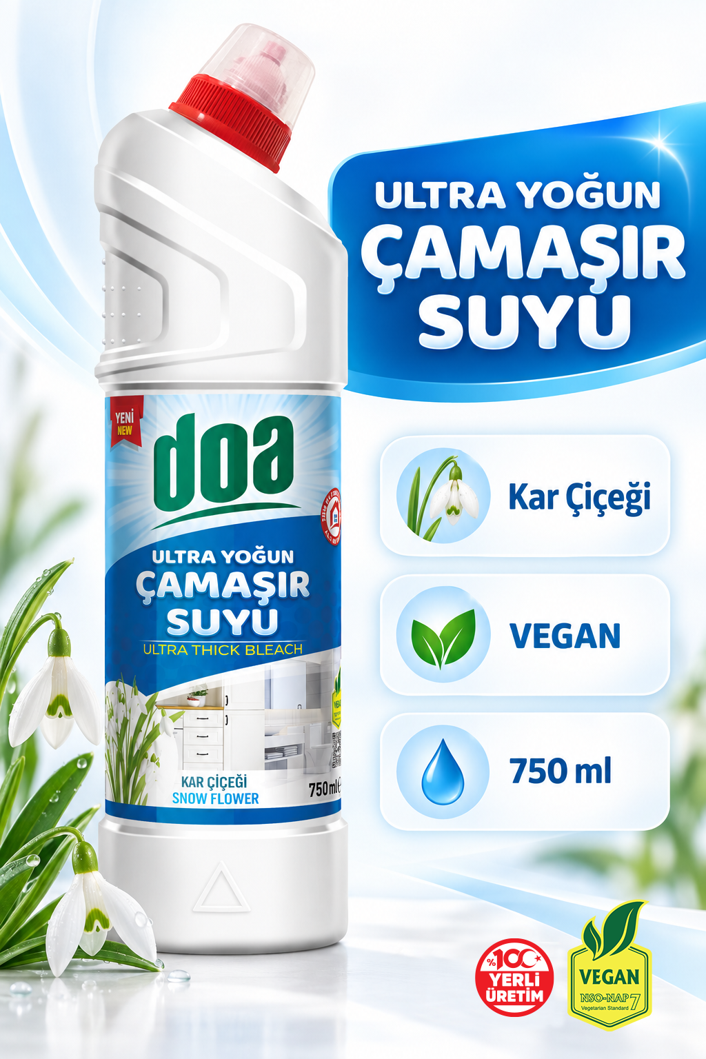 DOA ULTRA ÇAMAŞIR SUYU KAR BEYAZLIĞI / 750 ML