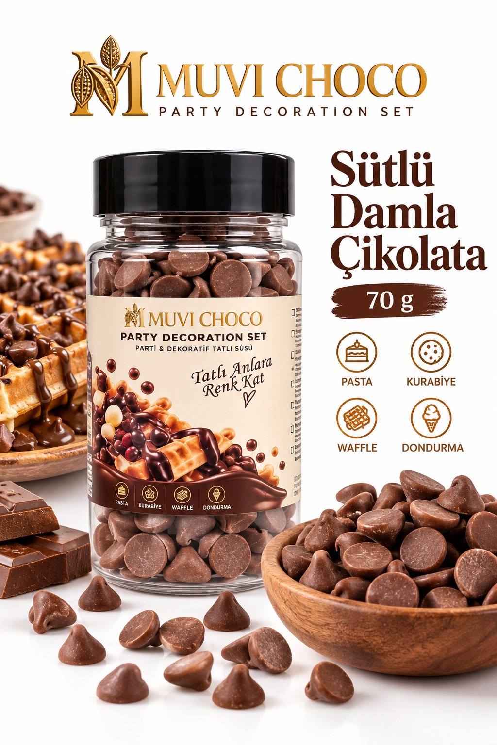 MUVI CHOCO SÜTLÜ KOKOLİN DAMLA 70G