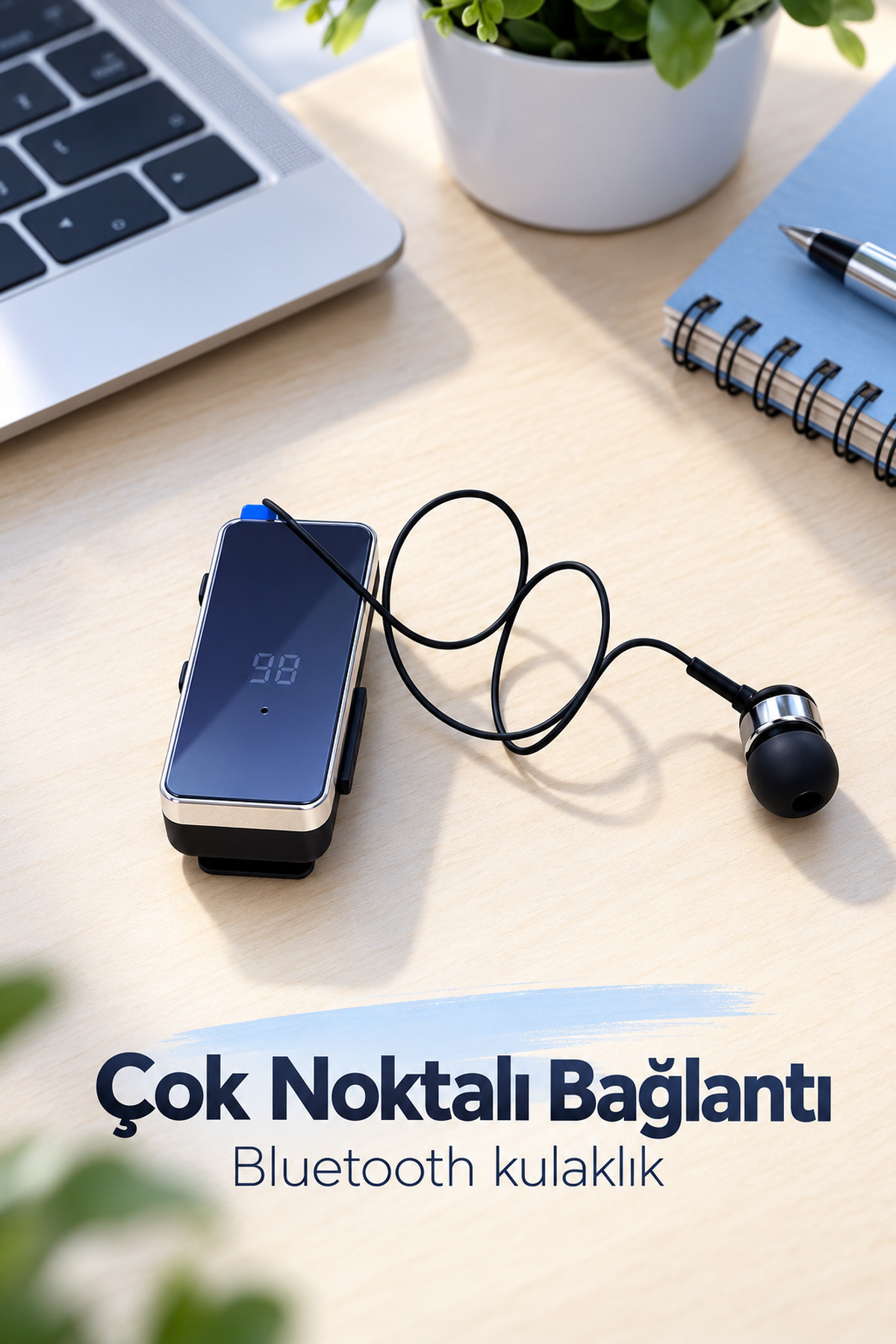 Dijital Ekranlı Bluetooth Kulaklık Çok Noktalı Bağlantı
