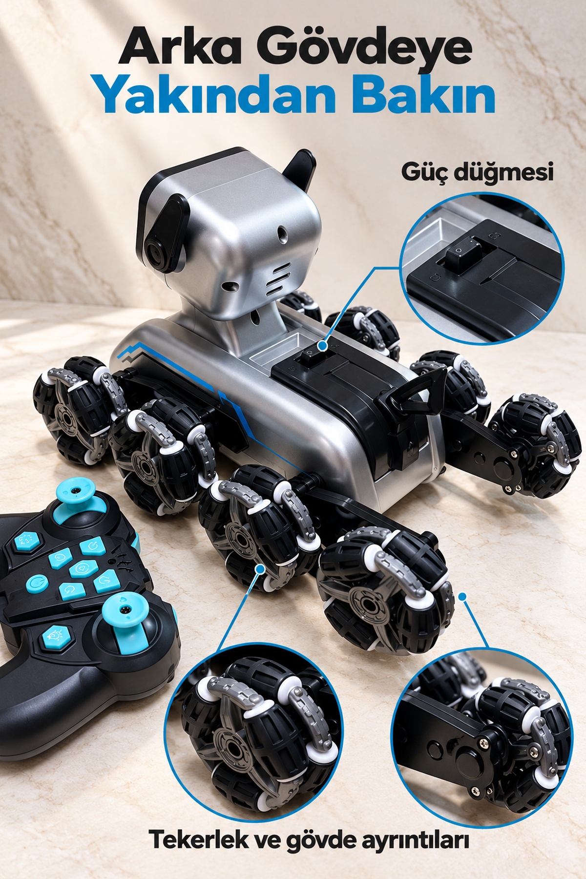 El Hareketleriyle Kontrol Edilen Kumandalı Robot Köpek
