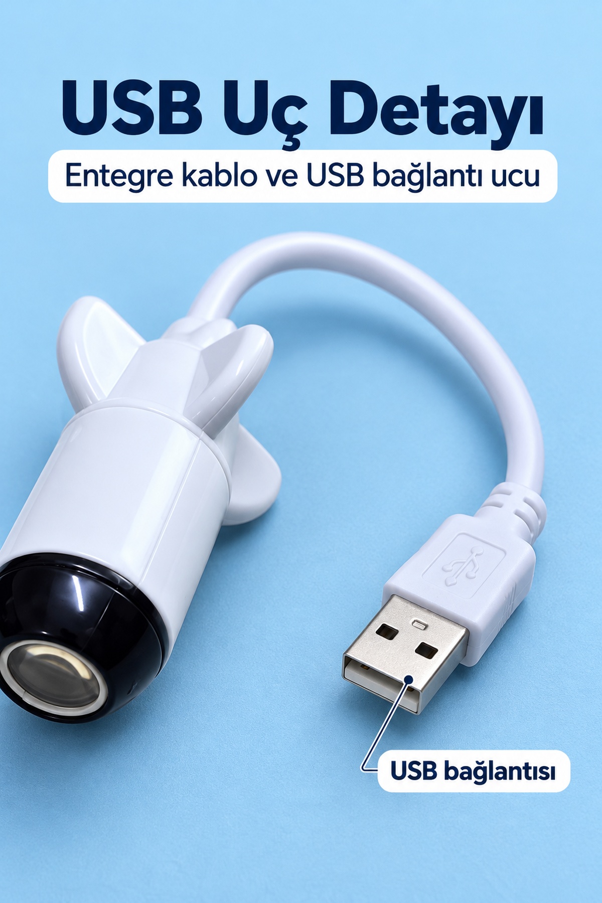 Desenli Projeksiyon Lambası Bilgisayar USB Girişinden Kullanımlı