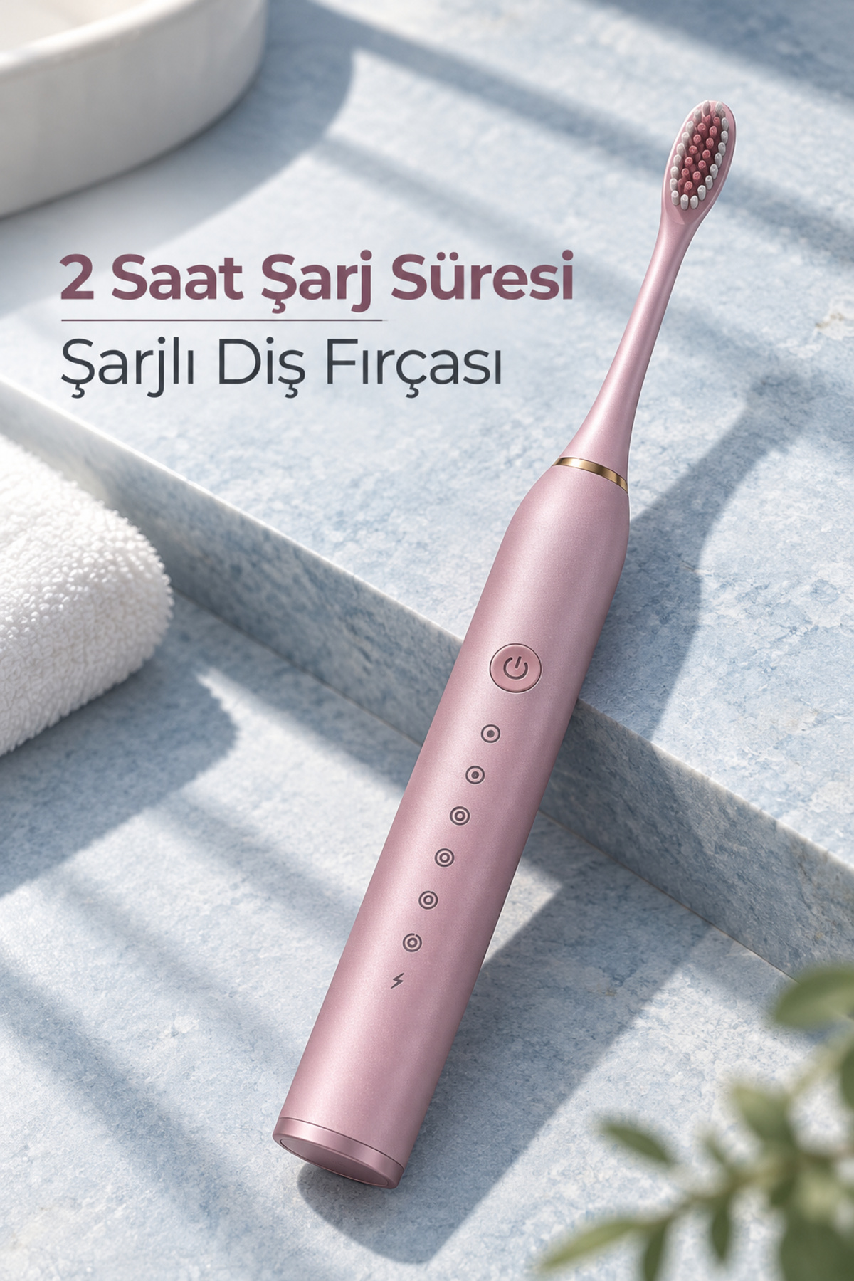 Pembe Şarjlı Diş Fırçası 2 Dakika Zamanlayıcılı
