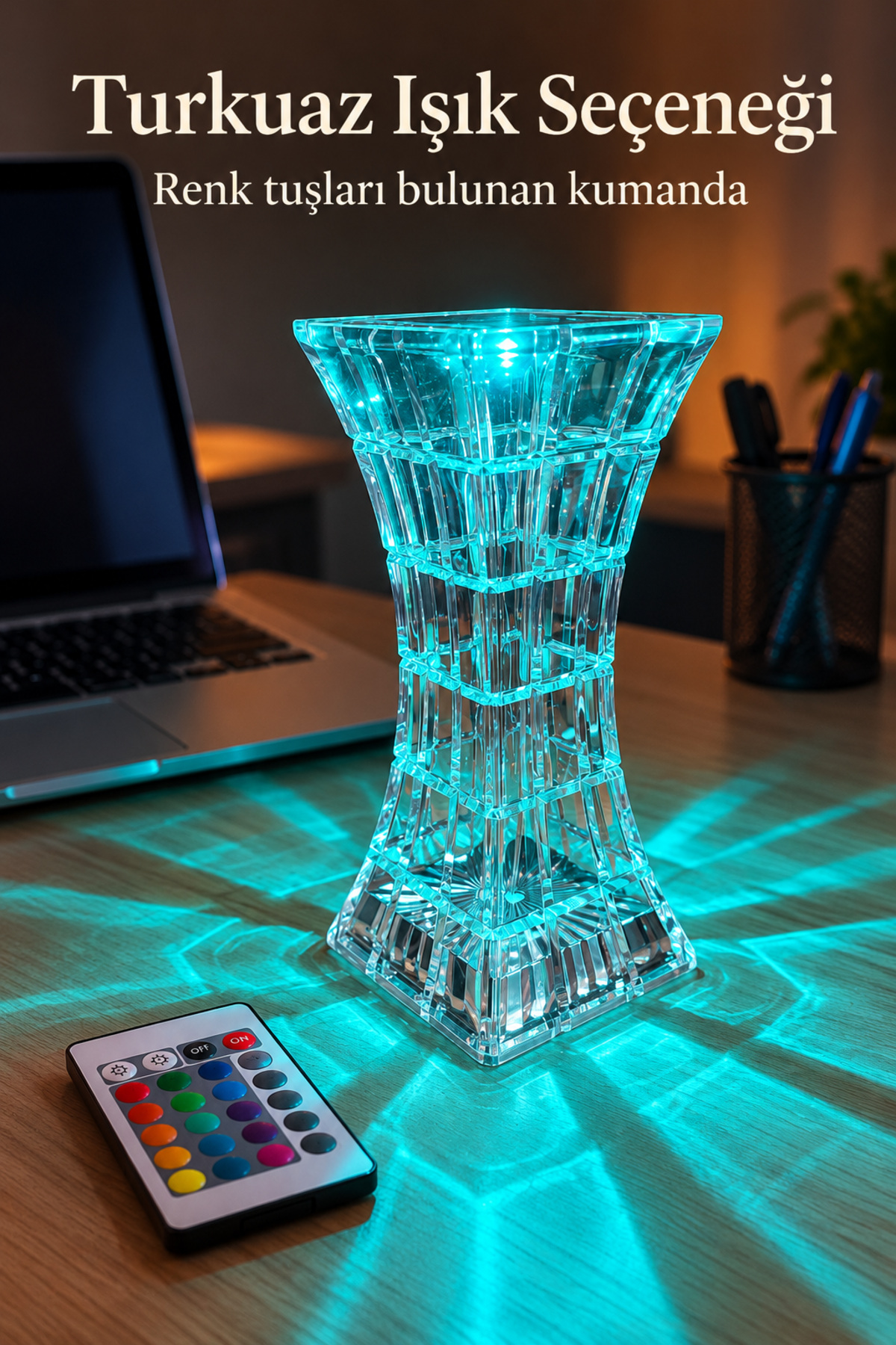 Geometrik Gövdeli Parlaklık Ayarlı LED Masa Lambası