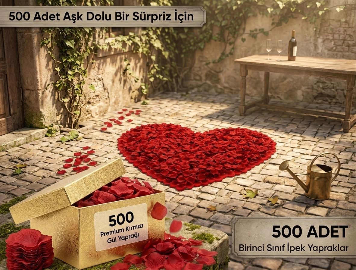 Kırmızı 500 Adet Gül Yaprağı