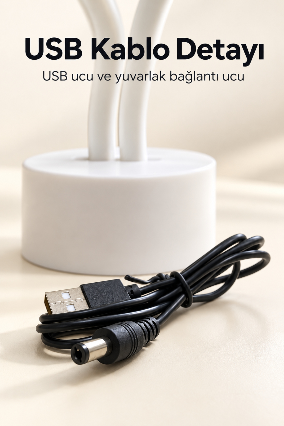 Flamingo LED Lamba USB Kablolu Beyaz Gövdeli