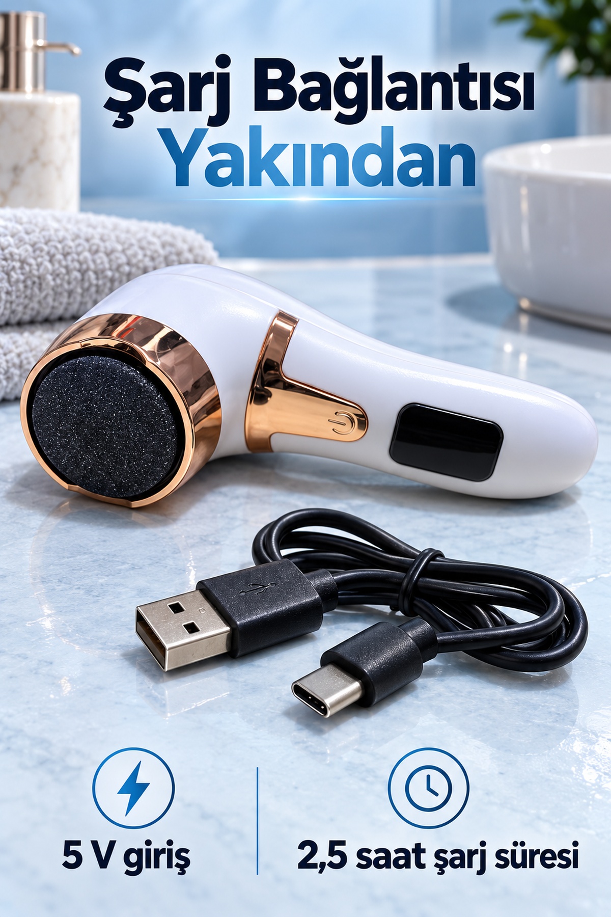 Dijital Göstergeli USB Şarjlı Ayak Bakım Cihazı