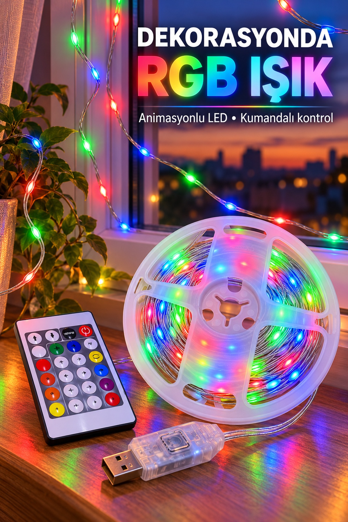 İç ve Dış Mekân RGB LED Tel Aydınlatma