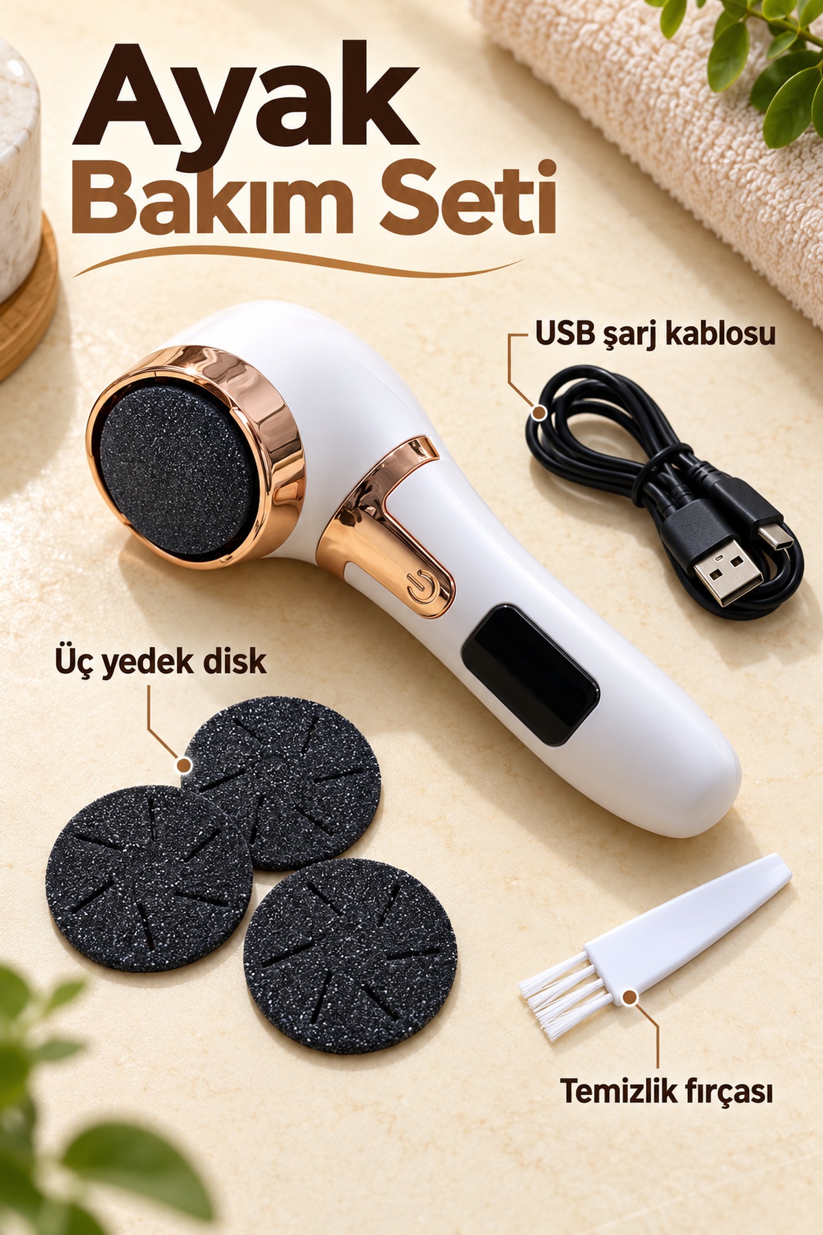 Dijital Göstergeli USB Şarjlı Ayak Bakım Cihazı