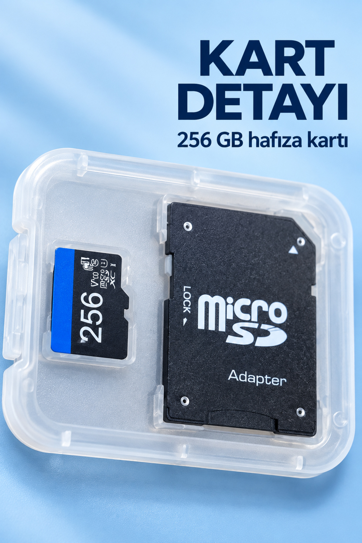 Şeffaf Kutulu 256 GB Micro SD Hafıza Kartı