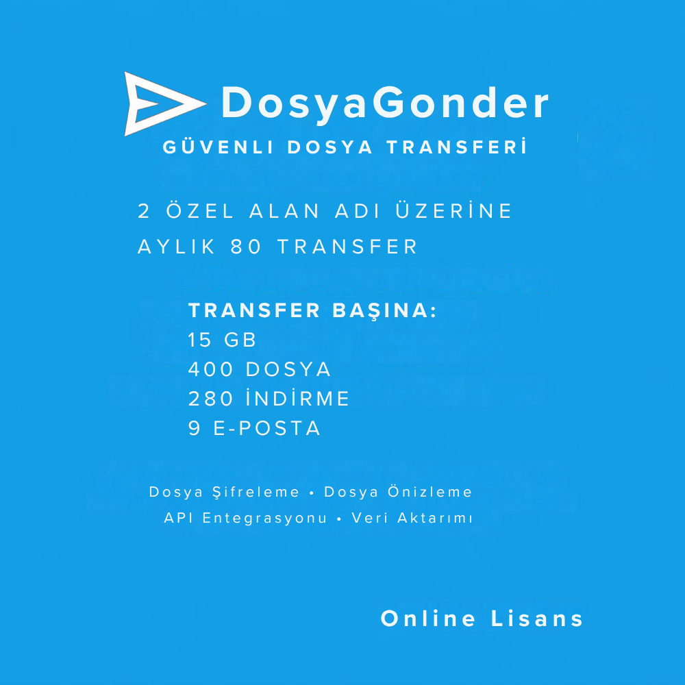 15 GB Güvenli Dosya Transfer Takibi - 1 Yıllık Lisans