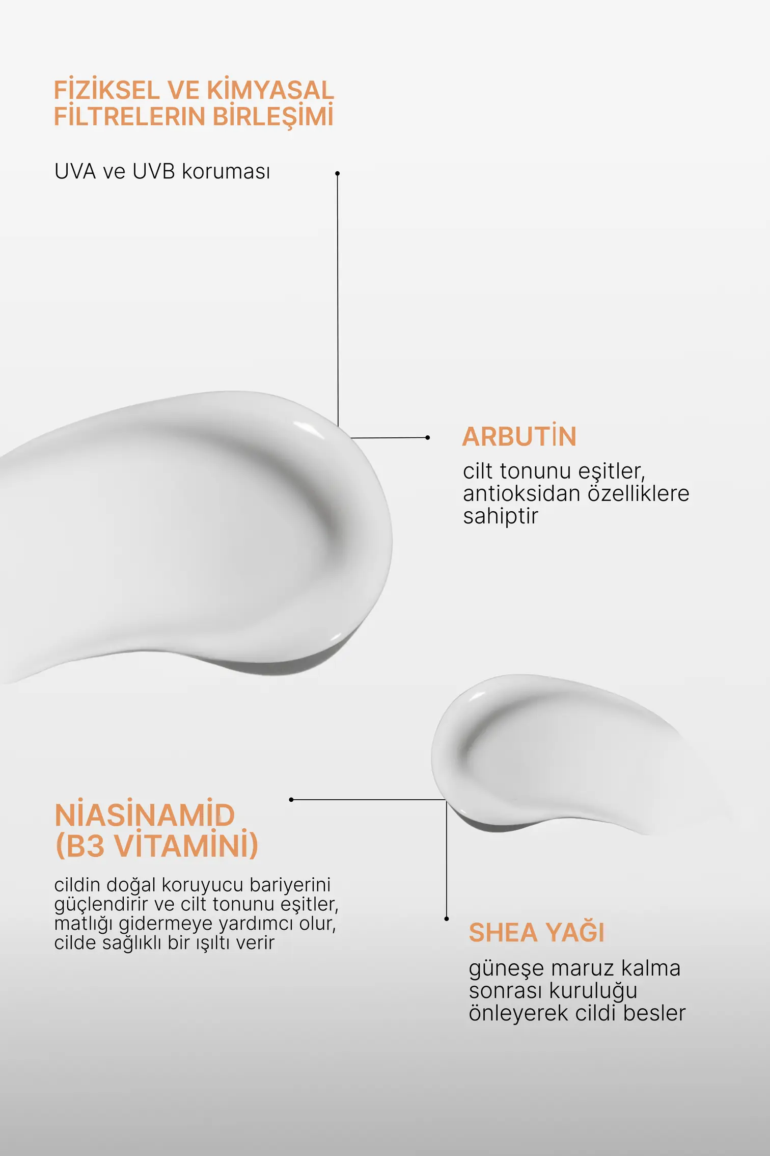 Nemlendirici ve Leke Karşıtı Renksiz Güneş Kremi - Tüm Cilt Tipleri İçin Niasinamid ve Arbutin SPF 50+ 50 ml