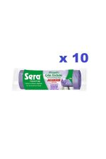 Sera Çöp Torbası Büzgülü Lavanta Kokulu Orta Boy 10 Lu 55 x 60 Cm x 10 Paket