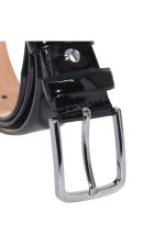 Siyah Rugan Hakiki Deri Desenli 3.5 Cm.lik Klasik Kemer - 201-20-kg