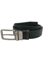 Kahvrengi Siyah Çift Taraflı Hakiki Deri 3.5 Cm.lik Klasik Kemer - 300-809