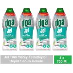 Doa Jel Tüm Yüzey Beyaz Sabun Kokulu Yüzey Temizleyici 750 Ml x 4 Adet