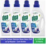Doa Sıvı Çamaşır Deterjanı Beyaz Sabun Etkili 1500 Ml x 4 Adet
