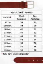4 cm. Spor Hakiki Deri Düz Model Erkek Kemer Beyaz