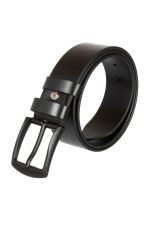 Siyah Suni Deri Düz Renk 4.5 Cm.lik Spor Kemer - 4500-düz