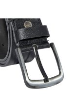 Siyah Hakiki Deri Desenli Model 4.5 Cm.lik Spor Kot Kemer - 500-61