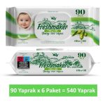 Freshmaker Islak Havlu Zeytinyağlı Sensitive Kapaklı 540 Yaprak