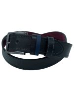 Siyah Rugan Suni Deri Dikişli 4 Cm.lik Klasik Kemer - 7400-90-22y