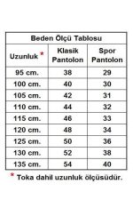 Siyah Suni Deri Dikişli Model 4 Cm.lik Klasik Kemer - 7400-düz
