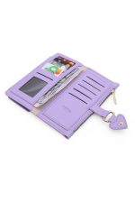 Soft Yumuşak Deri Cep Telefon Bölmeli Trend Kadın Cüzdan Kalpli Nisa Model
