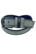 Haki Yeşil Süet Suni Deri Çift Dikişli Model 4 cm.lik Unisex Spor Kemer - 9010-10
