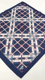 Bilmar İpek Vual Desenli Fular Bandana Estascarf 50 X 50 Cm/Lacivert/Lacivert Dama