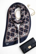 Bilmar İpek Vual Desenli Fular Bandana Estascarf 50 X 50 Cm/SIYAH/Siyah Leopar