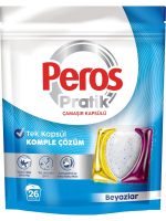 Peros Pratik Matik Çamaşır Deterjanı Kapsülü - Tableti 156 Adet Beyazlar (6PK*26)