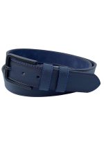 Lacivert Suni Deri Mavi Dikişli Model 4 cm.lik Unisex Spor Kemer - 9047