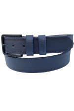 Lacivert Suni Deri Mavi Dikişli Model 4 cm.lik Unisex Spor Kemer - 9047