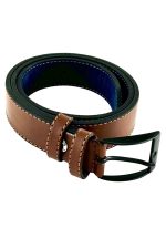Kahverengi Çocuk Boy Suni Deri Dikişli Model 3 cm.lik Garson Klasik Kemer Okul Kemeri - G9
