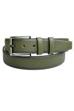 Haki Yeşil Suni Deri Dikişli 4 cm.lik Klasik Kemer - 7400-810