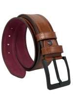 Taba Suni Deri Dikişli Desensiz Düz Model 4.5 Cm.lik Spor Kot Kemer - 4523-111-22ks