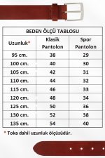 3.5 cm Klasik %100 Hakiki Deri Lüks Kemer Taba Tosado Desenli