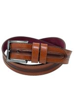 Taba Suni Deri Ortası Desenli Model 4 Cm.lik Spor Kemer - 9023-52-22rl