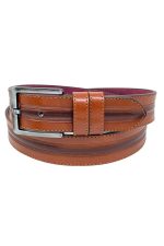 Taba Suni Deri Ortası Desenli Model 4 Cm.lik Spor Kemer - 9023-52-22rl