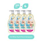 Uni Baby Saç Ve Vücut Şampuan 900 Ml x 4 Adet