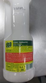 Doa Yüzey Temizleyici Beyaz Sabun Kokulu  1 Lt Vegan x 2 Adet