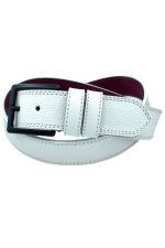 Beyaz Suni Deri Çift Dikişli Model 4 Cm.lik Spor Kemer - 9016-10-22rl