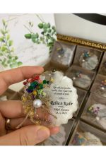 Çiçekli Epoksi Magnet Kutulu Nikah, Söz, Nişan Hediyelik - 50 Adet