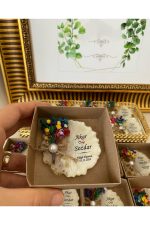 Çiçekli Epoksi Magnet Kutulu Nikah, Söz, Nişan Hediyelik - 25 Adet