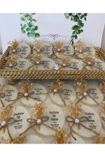 Çiçekli Epoksi Magnet Paketli Nikah, Söz, Nişan Hediyelik - 50 Adet