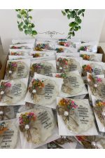 Çiçekli Epoksi Magnet Paketli Nikah, Söz, Nişan Hediyelik - 50 Adet