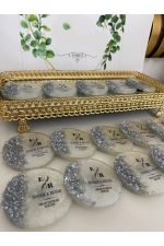 Epoksi Magnet Taşlı Paketli Nikah, Söz, Nişan Hediyelik - 50 Adet