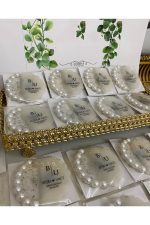 İncili Epoksi Magnet Paketli Nikah, Söz, Nişan Hediyelik - 50 Adet